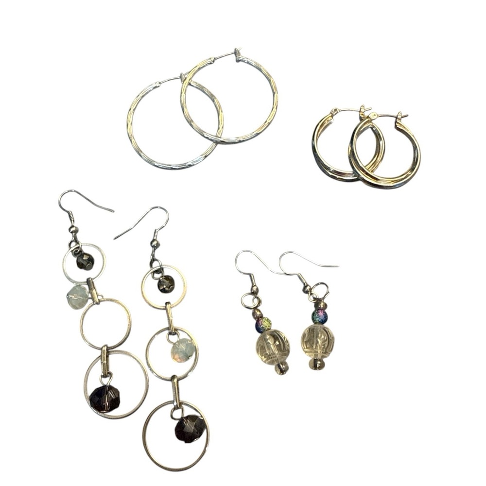 Hoop & Dangle Earrings Lot  (4)